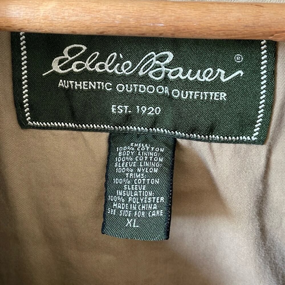 EDDIE BAUER Chore Jacket Long Tan Jacket Size XL - Picture 3 of 6
